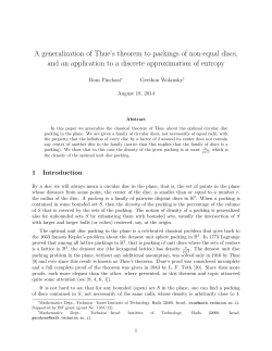 A generalization of Thue`s theorem to packings of