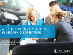 A QUICK GUIDE TO 7 KEY METRICS IN USED VEHICLE