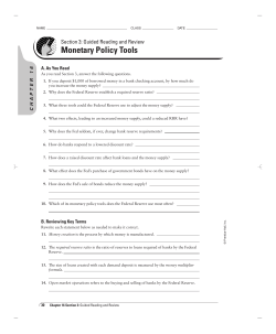 Monetary Policy Tools - Mira Costa High School