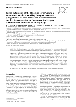 Formal subdivision of the Holocene Series/Epoch