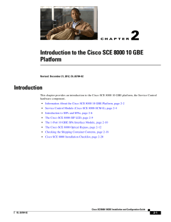 Introduction to the Cisco SCE 8000