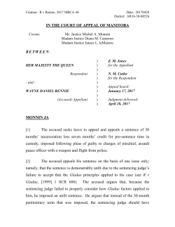 R v Rennie - Manitoba Courts