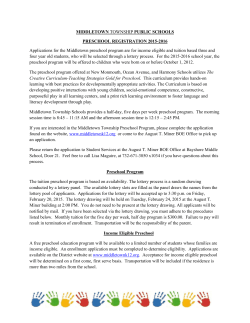 MIDDLETOWN TOWNSHIP PUBLIC SCHOOLS PRESCHOOL