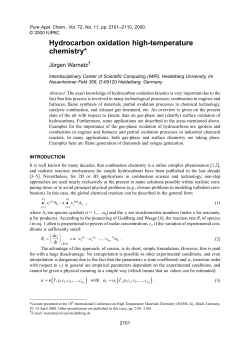 Hydrocarbon oxidation high-temperature chemistry