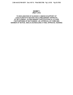 6 Stipulation and Agreement of Settlement 09/17/2008