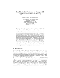 Combinatorial Problems on Strings with Applications to Protein