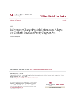 Minnesota Adopts the Uniform Interstate Family Support Act
