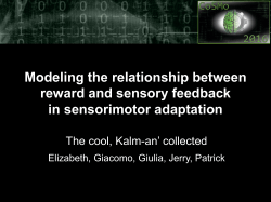 Modeling the relationship between reward and sensory feedback in