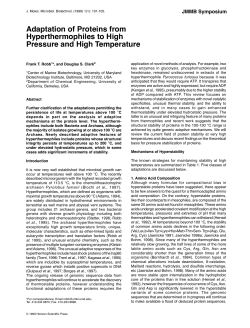 Adaptation of Proteins from Hyperthermophiles to High Pressure