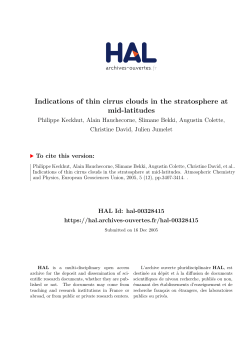 Indications of thin cirrus clouds in the stratosphere at mid