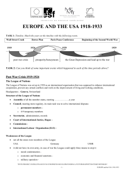 EUROPE AND THE USA 1918-1933