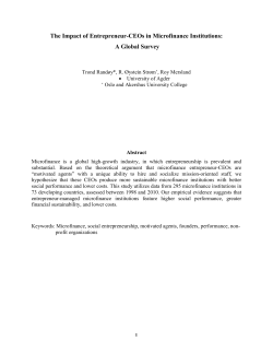 The Impact of Founder-CEOs in Micro Finance Institutions