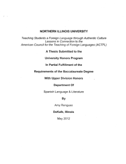 NORTHERN ILLINOIS UNIVERSITY Teaching Students a Foreign