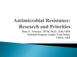 Progress Report on Nationally Funded Antimicrobial Resistance