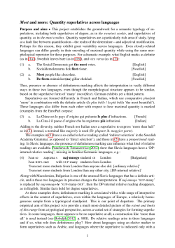 Most and more: Quantity superlatives across languages