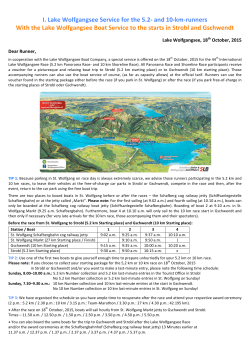 I. Lake Wolfgangsee Service for the 5.2‐ and 10‐km‐runners With