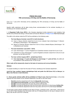 PRESS RELEASE 70th anniversary of D-Day and the