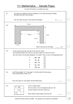 IPS Sample Maths Paper
