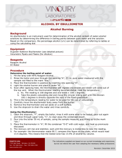 ALCOHOL BY EBULLIOMETER Alcohol Burning