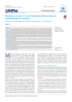 - International Journal of Health Policy and Management