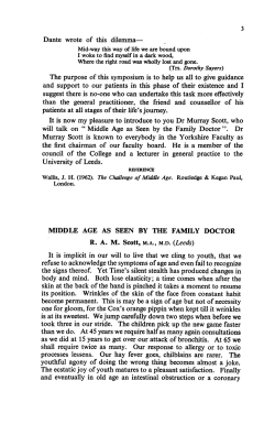 MIDDLE AGE AS SEEN BY THE FAMILY DOCTOR It is implicit in