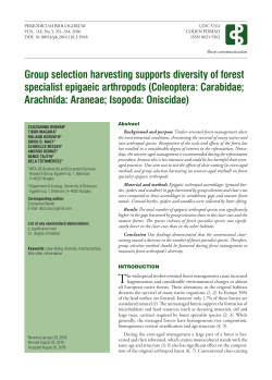 Group selection harvesting supports diversity of forest specialist