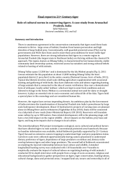 Tigers, dams and tribal cultures final report 2015