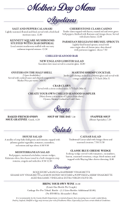 Mother`s Day A La Carte Dinner