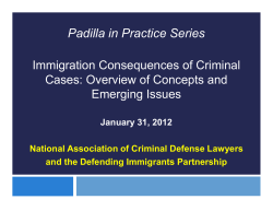 Overview Immigration Consequences