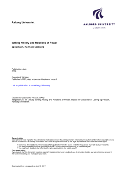 Aalborg Universitet Writing History and Relations of - VBN