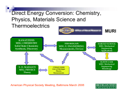 Direct Energy Conversion: Chemistry, Physics