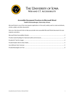 Accessible Document Practices in Microsoft Word