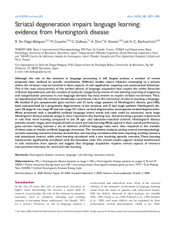Striatal degeneration impairs language learning: evidence