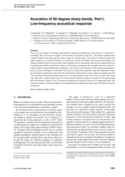 Acoustics of 90 degree sharp bends. Part I: Low