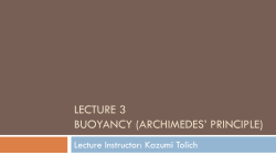lecture 3 buoyancy (archimedes` principle)