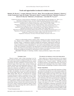 Needs and opportunities in mineral evolution research