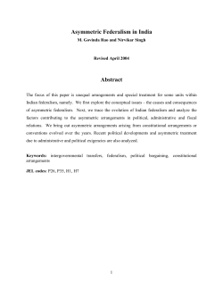 Asymmetric Federalism in India - University of California, Santa Cruz
