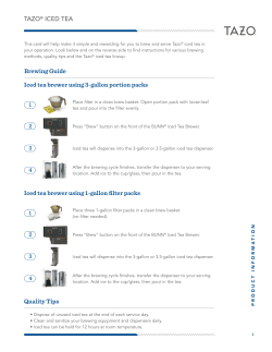 Tazo&reg; Iced Tea Brewing Guide Iced tea brewer using 3