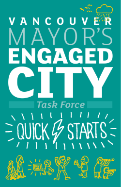Engaged City Task Force Quick Starts