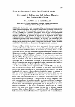 Movement of Sodium and Cell Volume Changes in a
