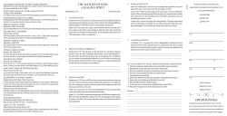 OPPORTUNITIES THE NATURE OF GOD: A JEALOUS SPIRIT