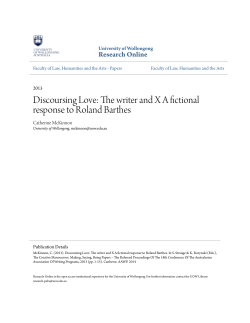 Discoursing Love: The writer and XA fictional