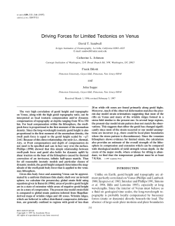 Driving Forces for Limited Tectonics on Venus