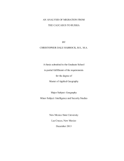 AN ANALYSIS OF MIGRATION FROM THE CAUCASUS TO RUSSIA