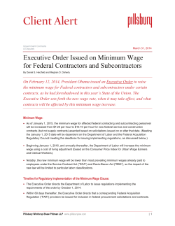Executive Order Issued on Minimum Wage for Federal Contractors