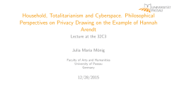 Household, Totalitarianism and Cyberspace. Philosophical
