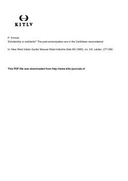The post-emancipation era in the Caribbean reconsidered In