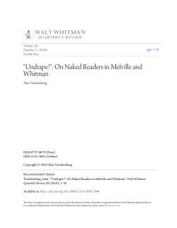 "Undrape!": On Naked Readers in Melville and Whitman