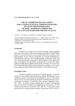 application of ion-exclusion/cation-exchange chromatography to the