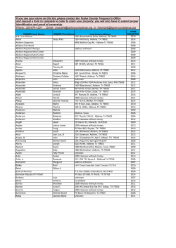 If you see your name on this list, please contact the Taylor County
